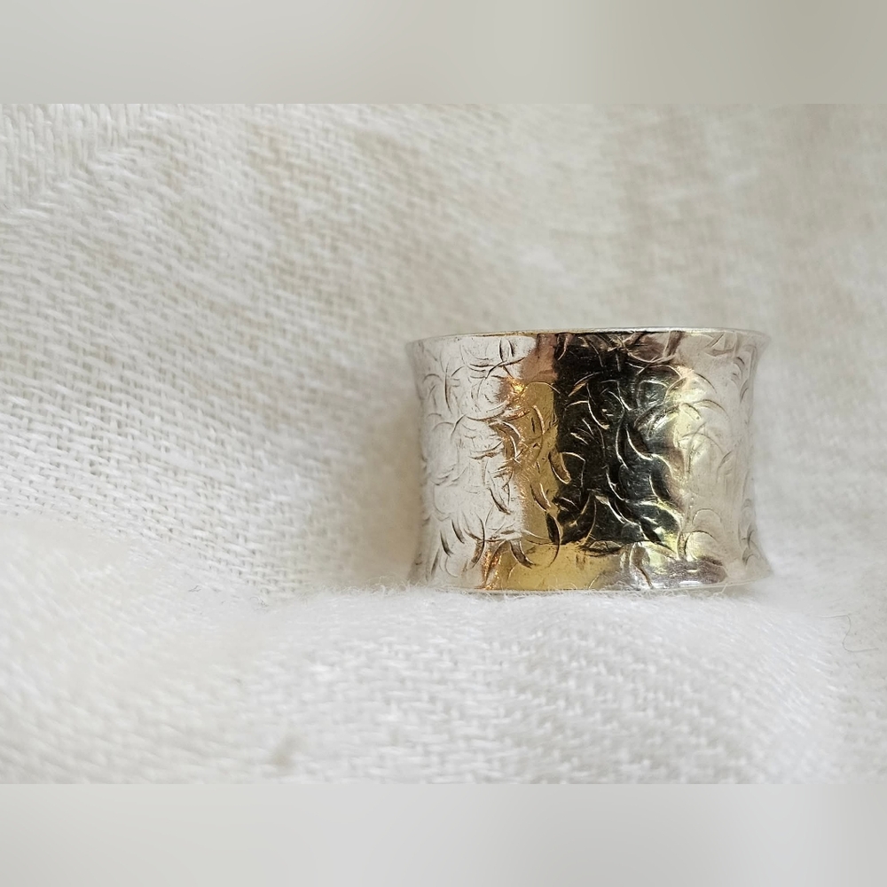 Handcrafted By Local Artist Sterling Silver Wide Band Ring 7